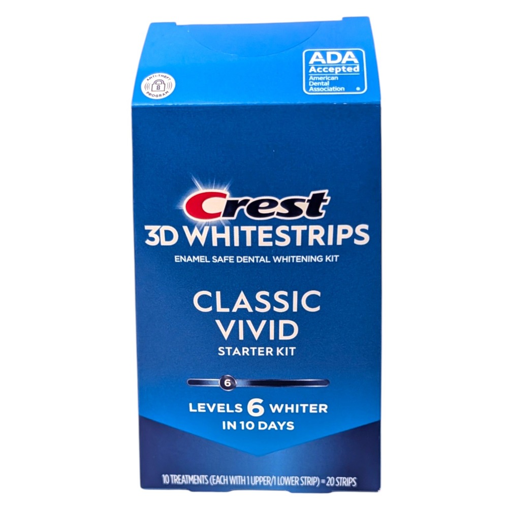 Crest 3D Whitestrips Classic Vivid Starter Kit 10 Treatments 20 Strips EXP 01/28